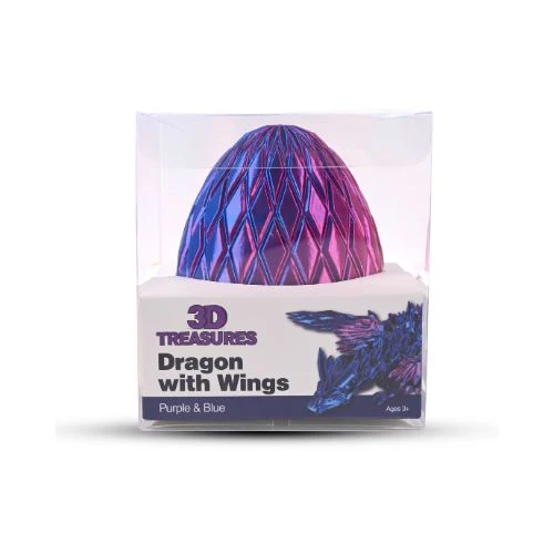 3D Treasures 3D-Printed Winged Dragon Scale Egg Fidget Toy - Multiple Colours