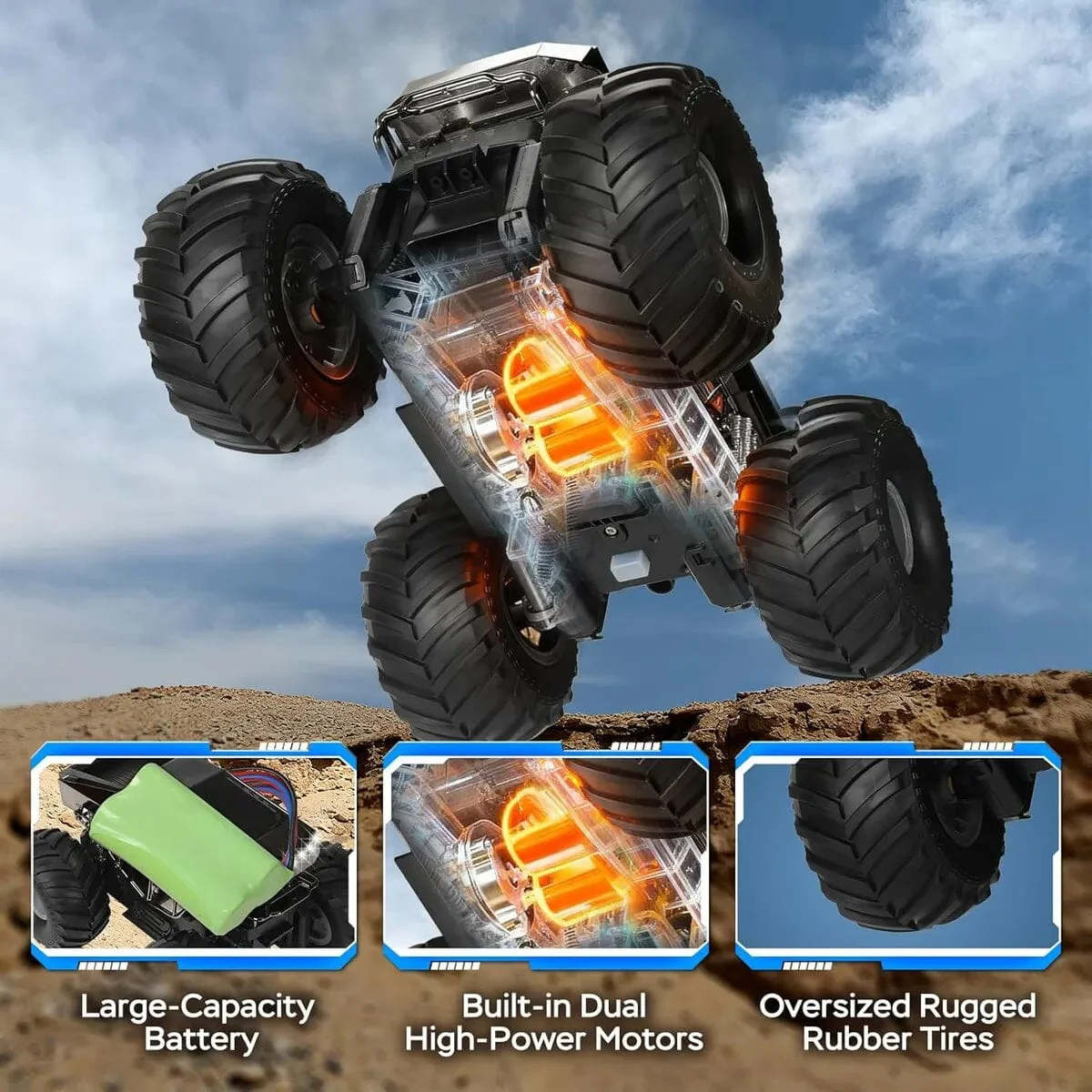 Amphivex: Amphibious Remote Control Car – Land & Water RC Stunt Truck - Image 6