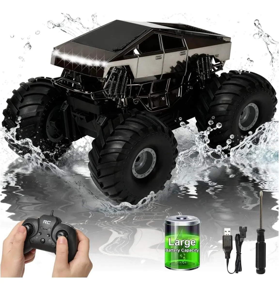 Amphivex: Amphibious Remote Control Car – Land & Water RC Stunt Truck - Image 7