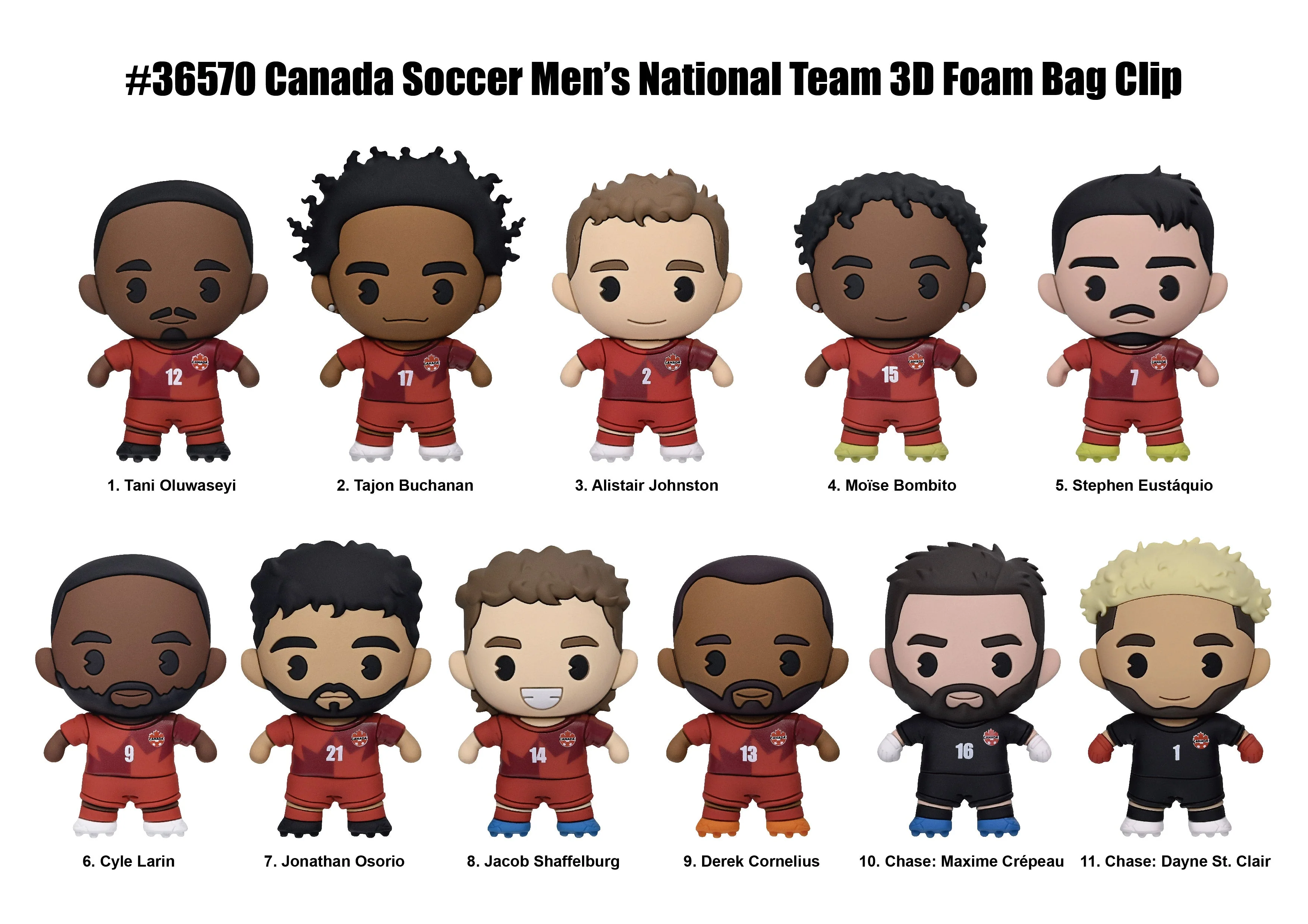 Anime 3D: Canada Soccer Men's National Team 3D Foam Bag Clip (1pc) - Image 2