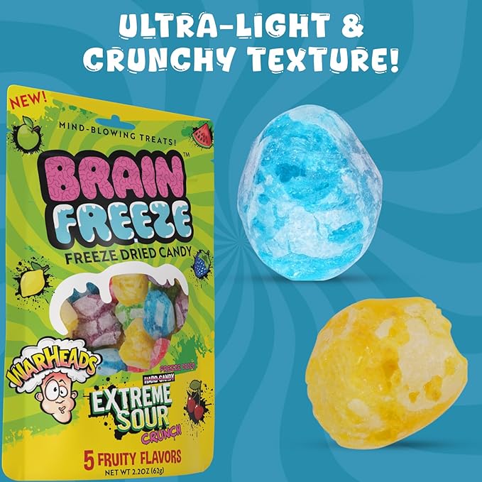 Brain Freeze x Warheads: Extreme Sour Crunch Freeze Dried Candy (3.2oz) Mixed Fruit Flavor - Image 8