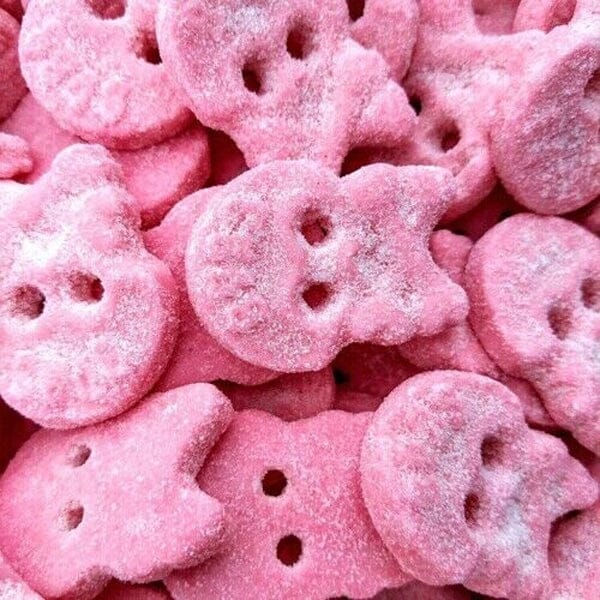 BUBS Godis: Cool Raspberry Foam Skulls (90g) Made in Sweden - Image 3