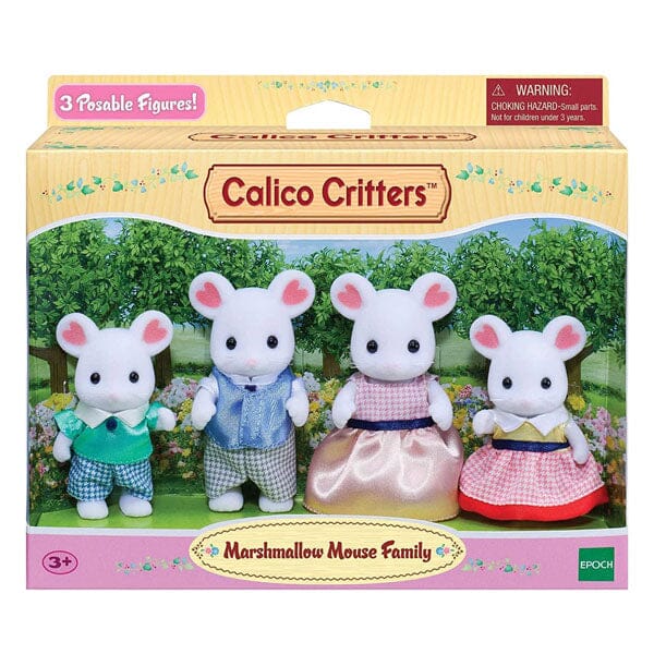 Calico Critters: Marshmallow Mouse Family (4pc) Posable Flocked Collectible Figurines - Image 4