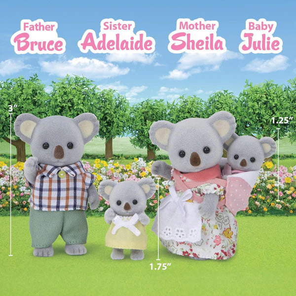 Calico Critters: Outback Koala Family (4pc) Posable Flocked Collectible Figurines - Image 2
