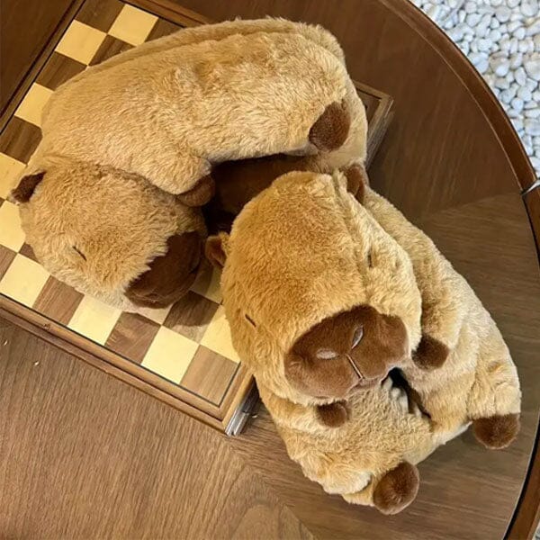 Capybara Plush Fluffy Animal Slippers - Image 3