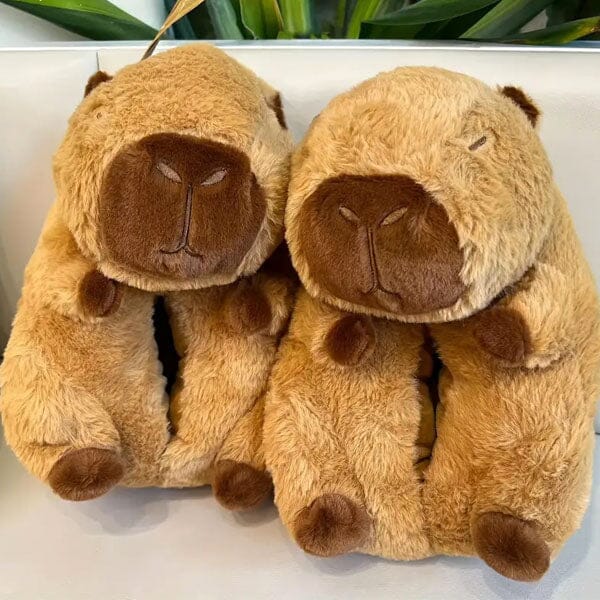 Capybara Plush Fluffy Animal Slippers - Image 4