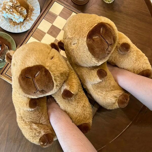 Capybara Plush Fluffy Animal Slippers - Image 5