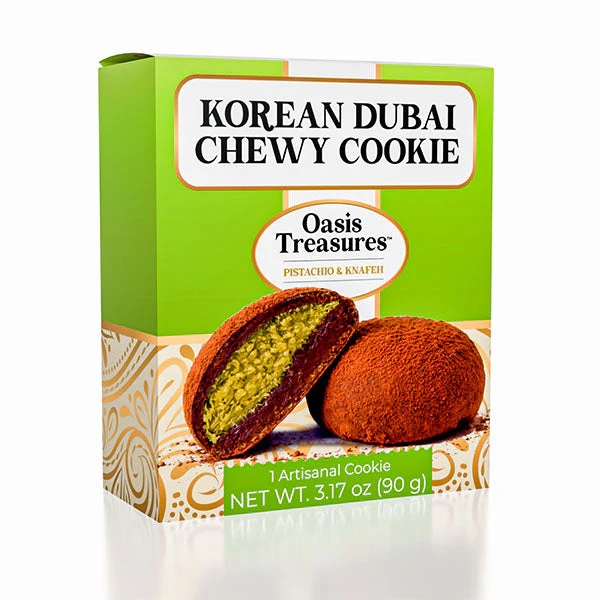 Dubai Pistachio Flavor Korean Chewy Chocolate Cookie by Oasis Treasures (90g)