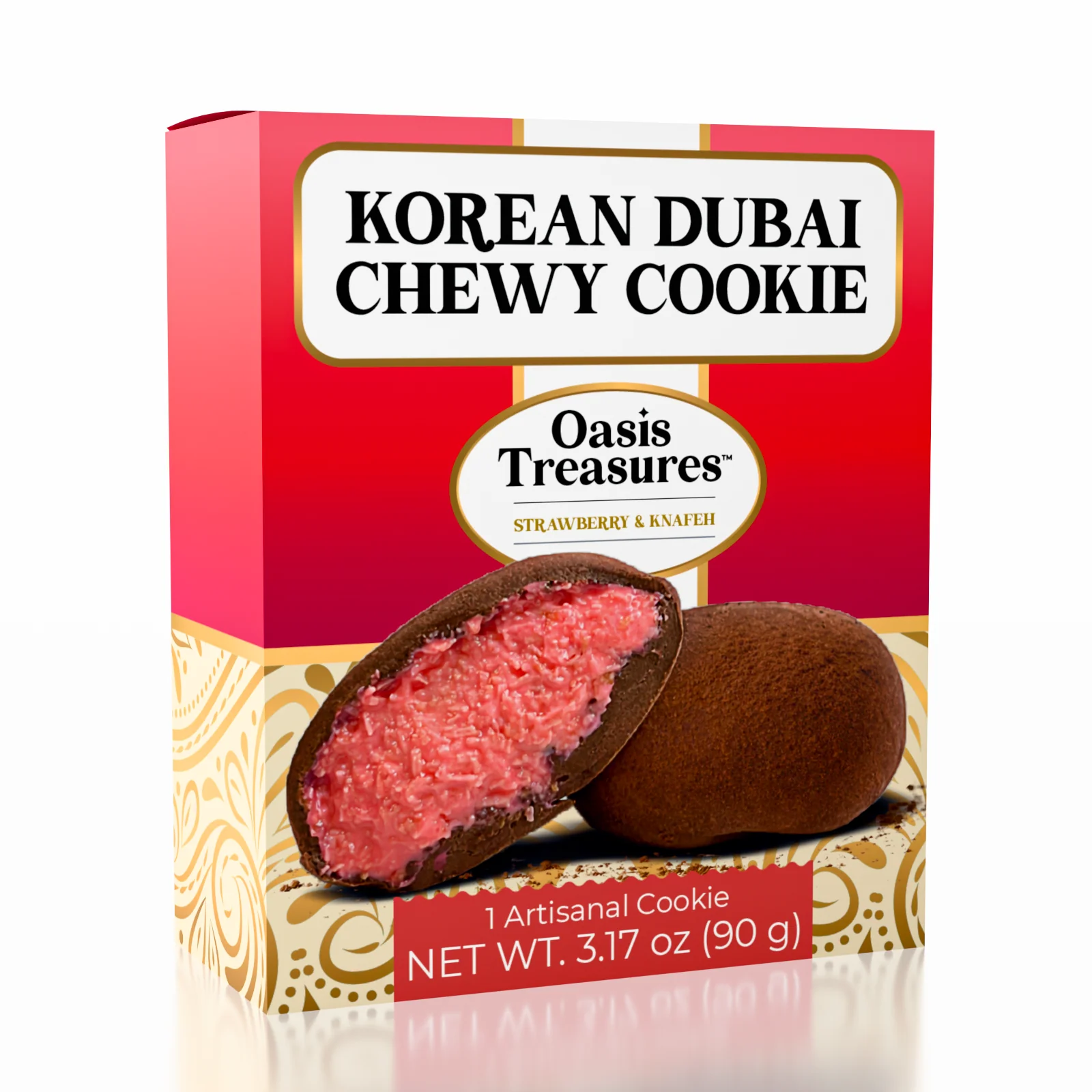 Dubai Strawberry Flavor Korean Chewy Chocolate Cookie by Oasis Treasures (90g)