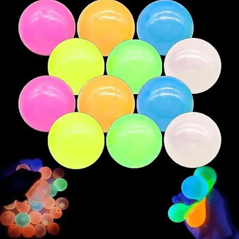 Expressions Glow In The Dark Squeeze Ball Fidget Toys (12pc) – Stress Relief Sensory Toy - Image 5