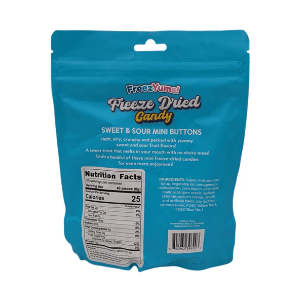 FreezYums! Freeze Dried Sweet & Sour Mini Button Candy (150g) - Image 4