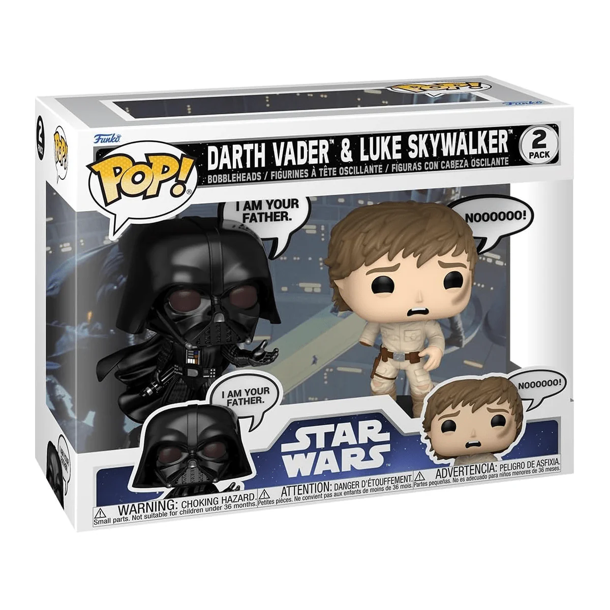Funko Pop! Star Wars: Darth Vader & Luke Skywalker 2-Pack - Image 3