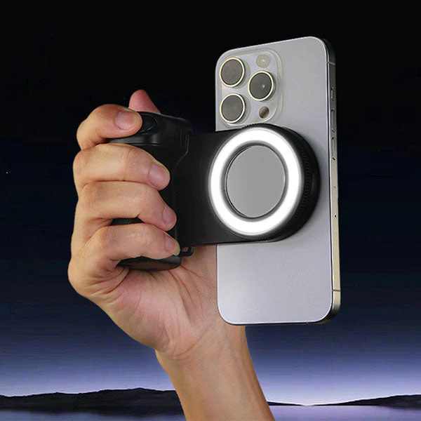 GearWaves 3-in-1 Magnetic Phone Grip & Mini Ring Light (Includes Remote) - Image 4