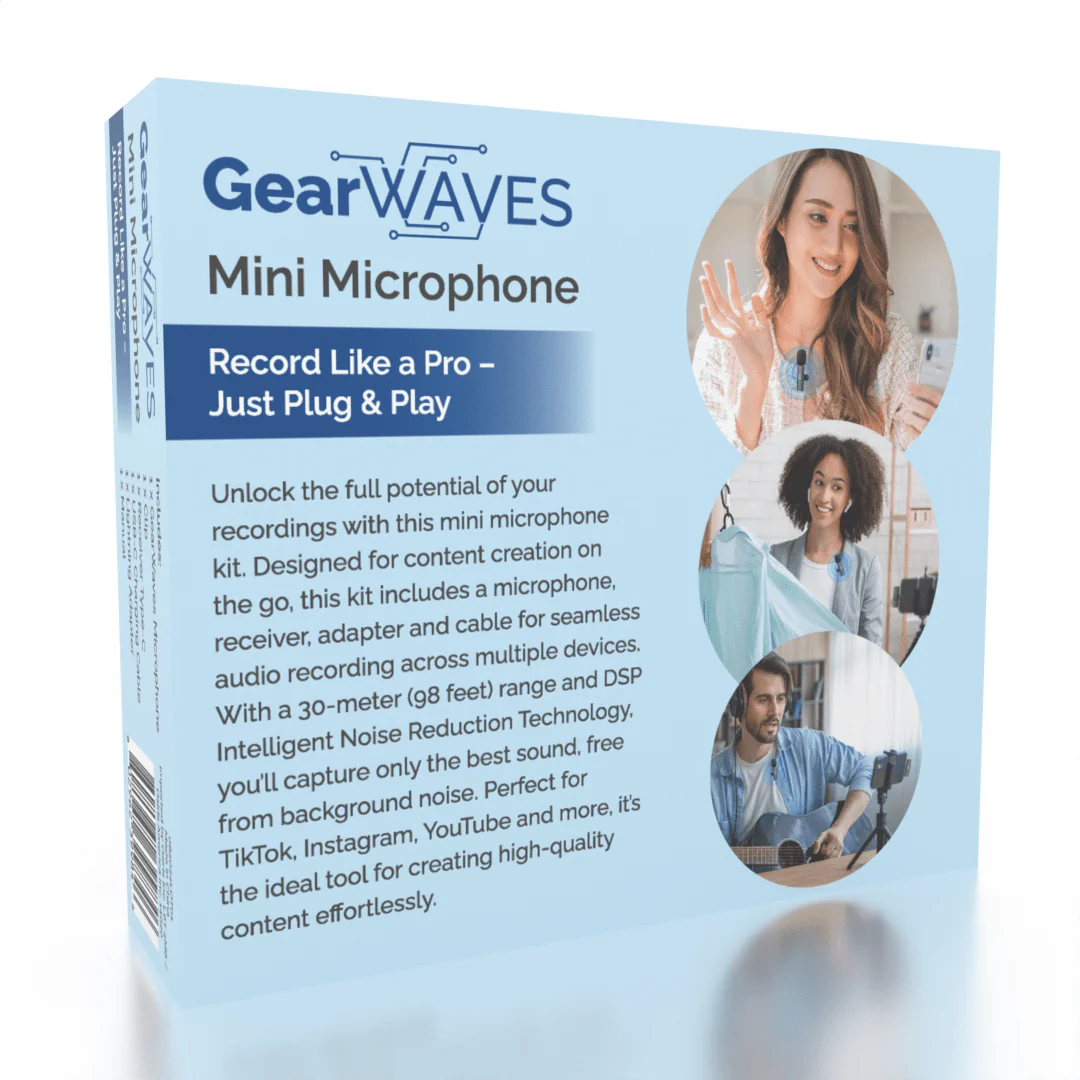 GearWaves: Mini Wireless Clip-On Microphone (Smartphone Compatible) - Image 2