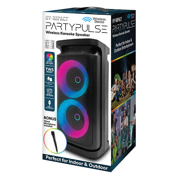 Hy-Impact PartyPulse Wireless Mini Karaoke Speaker With Microphone - Image 2