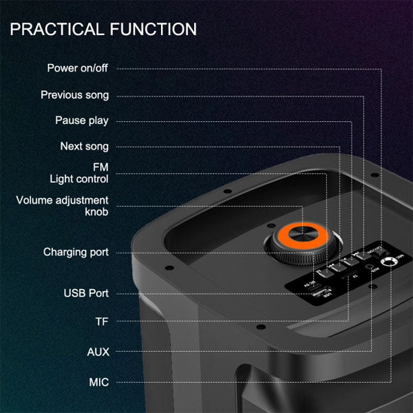 Hy-Impact PartyPulse Wireless Mini Karaoke Speaker With Microphone - Image 4