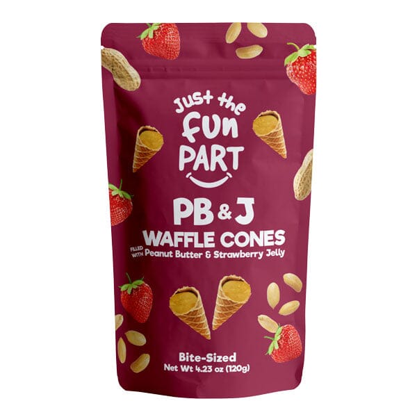 Just The Fun Part Peanut Butter & Jelly Filled Bite-Size Crispy Mini Waffle Cones (120g) Multiple Flavors - Image 4