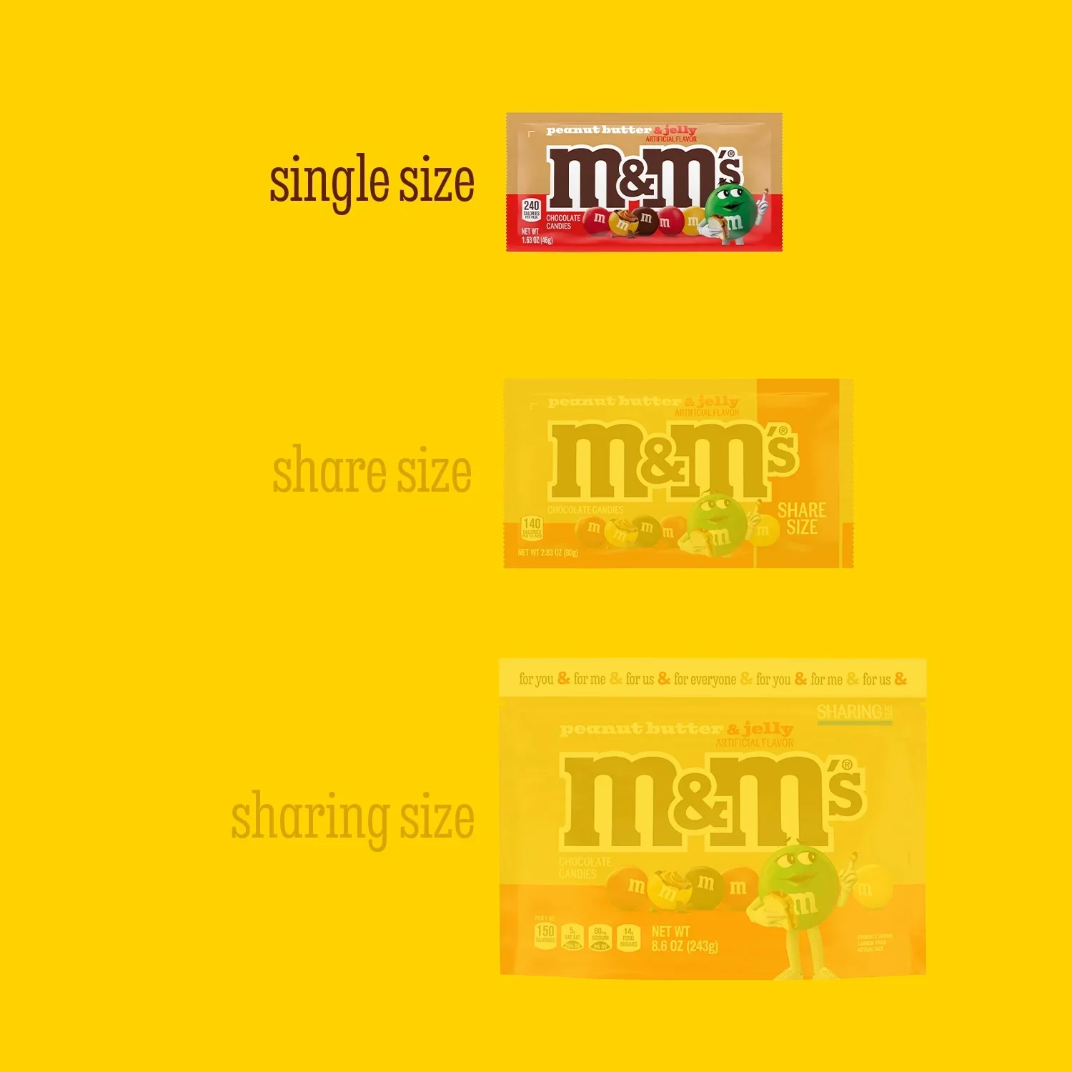 M&M’s Peanut Butter & Jelly Candy Bag, 1.41 oz Pack - Image 3