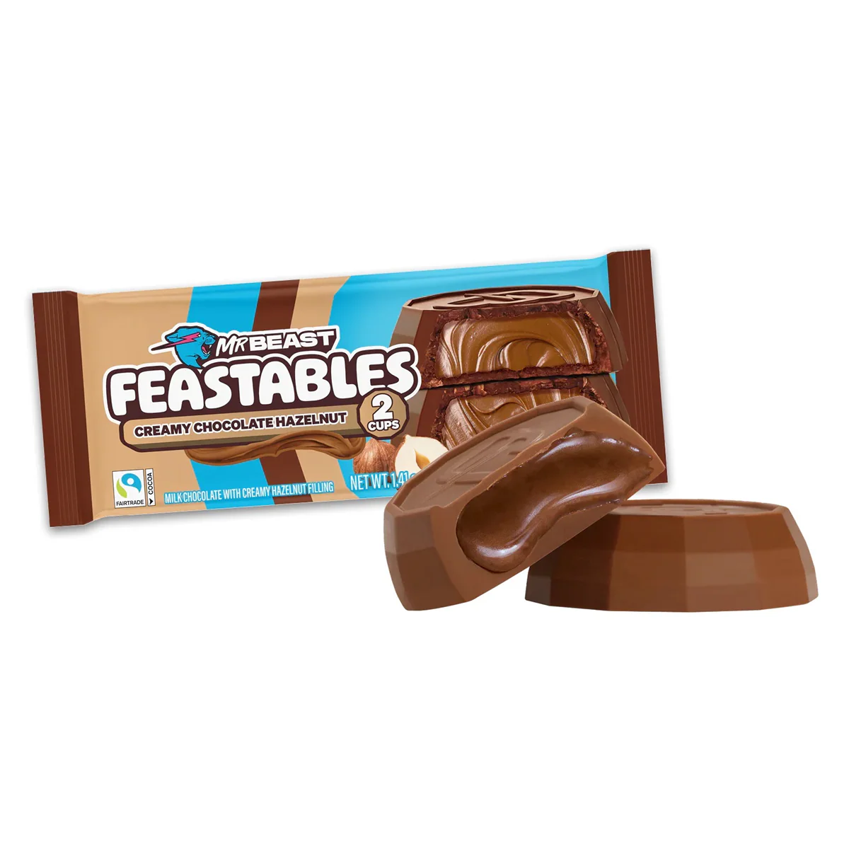 MrBeast Feastables Creamy Hazelnut Chocolate Cups - 1.41oz