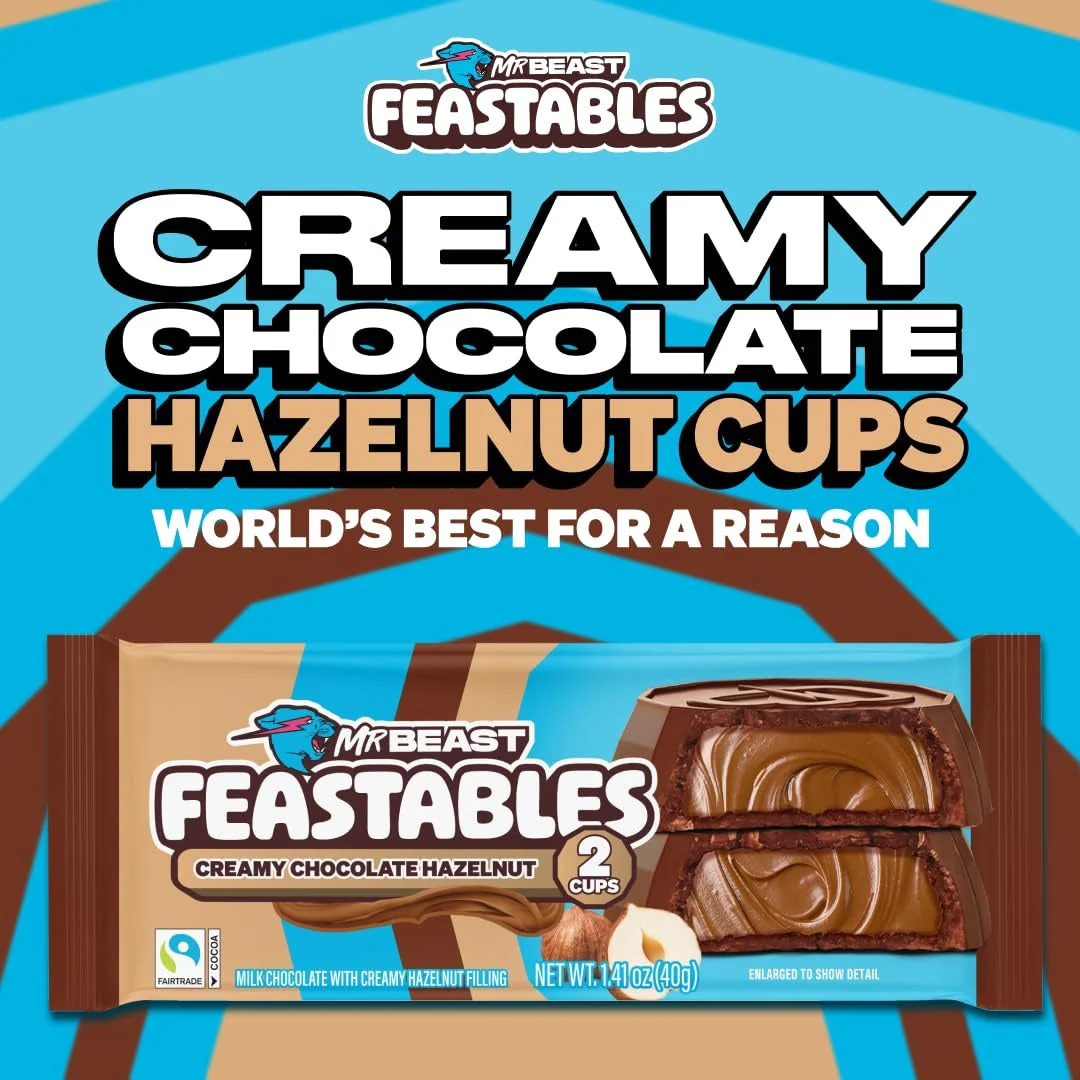 MrBeast Feastables Creamy Hazelnut Chocolate Cups - 1.41oz - Image 5