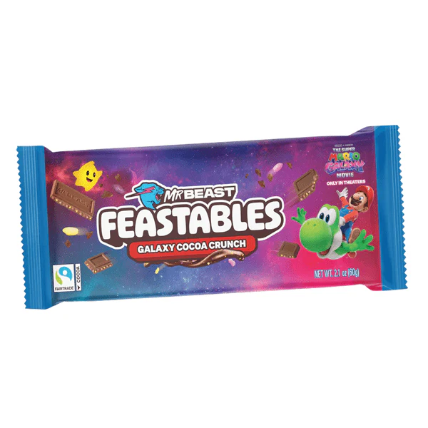 MrBeast Feastables Super Mario Galaxy Crunch Chocolate (60g) – Limited Edition Crispy Chocolate Bar