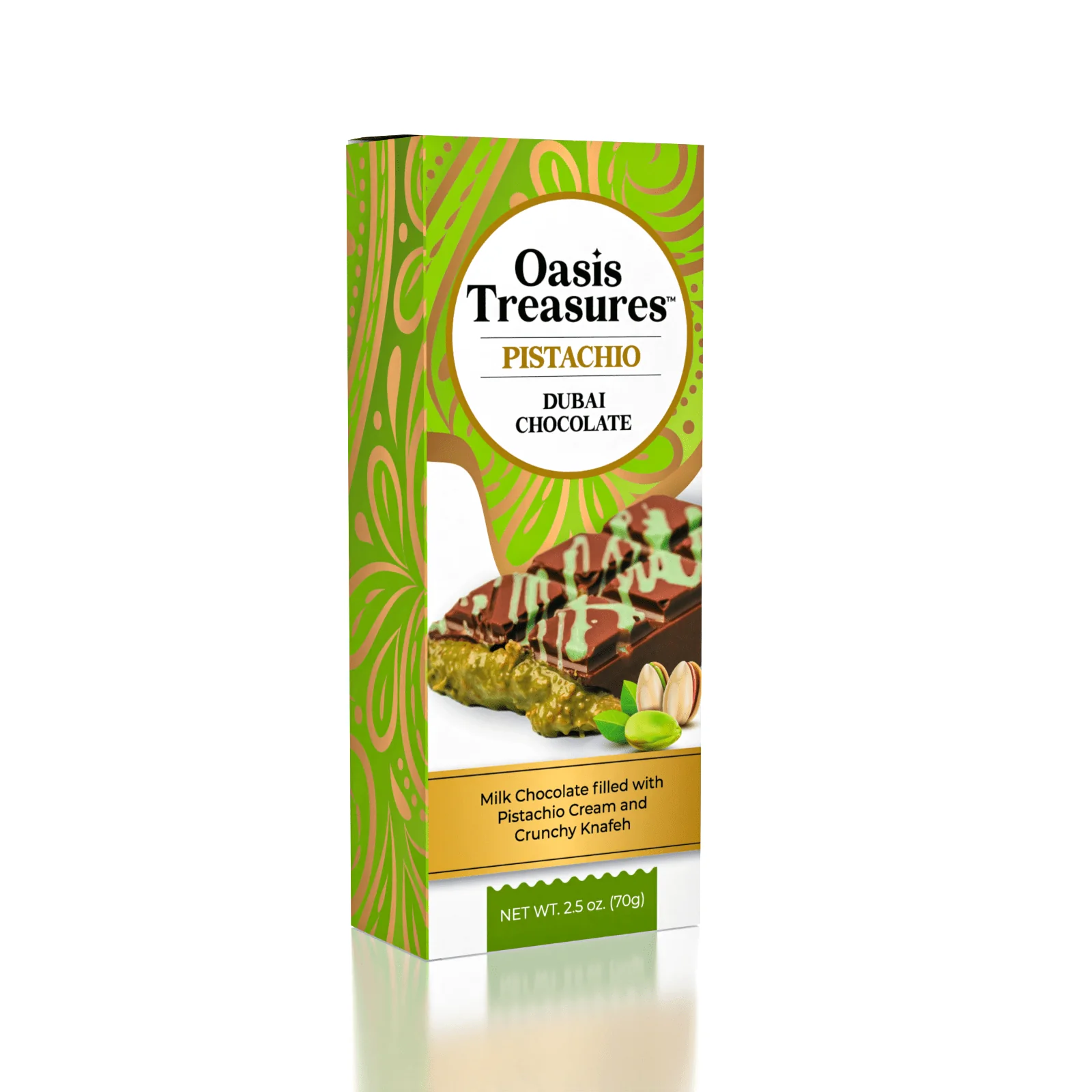 Dubai Chocolate Bar Pistachio by Oasis Treasures  75g (2.65oz)