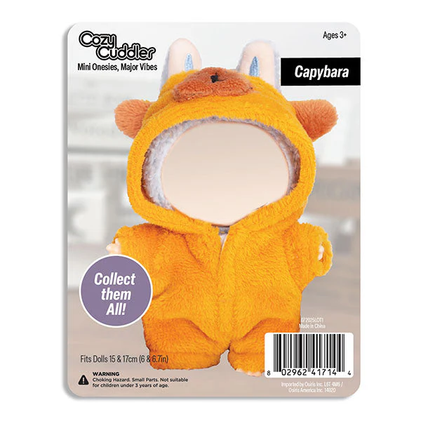 Outfit: Capybara Onesie Costume for Dolls - Petite Threads x Cozy Cuddler - Image 3