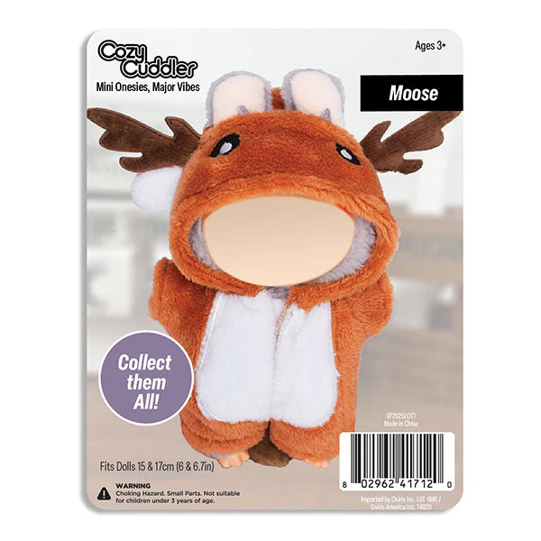 Outfit: Moose Onesie Costume for Dolls - Petite Threads x Cozy Cuddler - Image 3