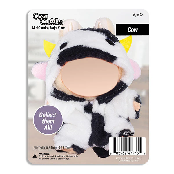 Outfit: Spotted Cow Onesie Costume for Dolls - Petite Threads x Cozy Cuddler - Image 3