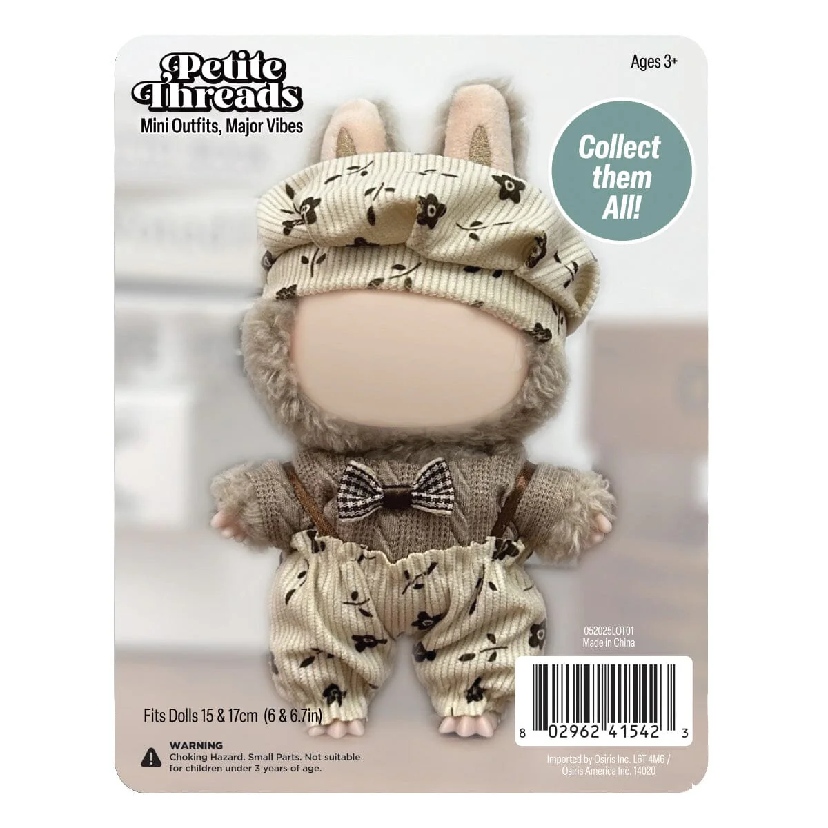Outfit: “Woodland Chic” Floral Pants & Bow Tie for Dolls - Petite Threads - Image 2