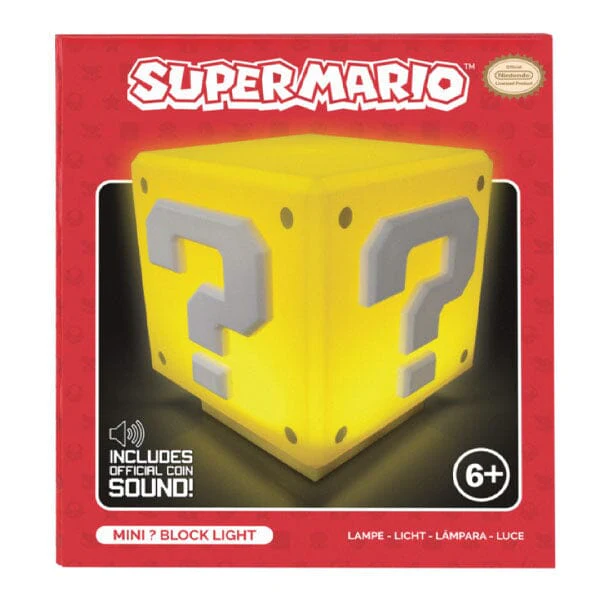 Paladone Super Mario Bros Question Mark Box Mini 3" Novelty Tabletop Lamp - Image 5