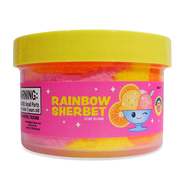 PeachyBbies Novelty Slime Fidget Putty (7oz Jar) "Rainbow Sherbet" Cloud Dough Slime - Image 3