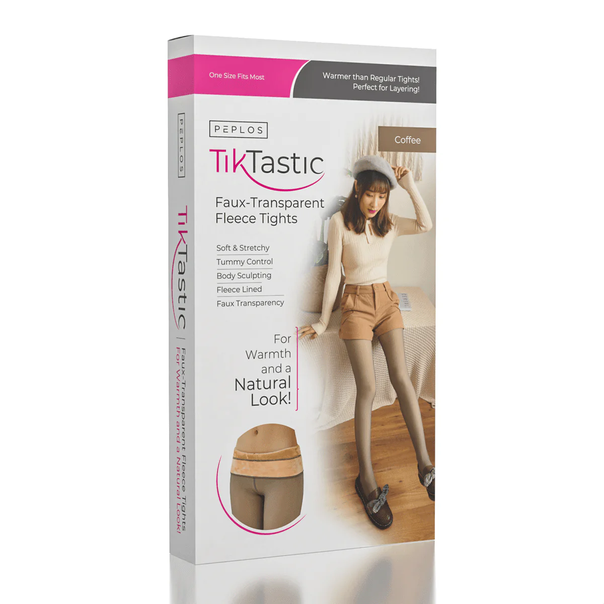 Peplos Tiktastic Faux-Transparent Fleece Tights (Multiple Colors) - Image 2
