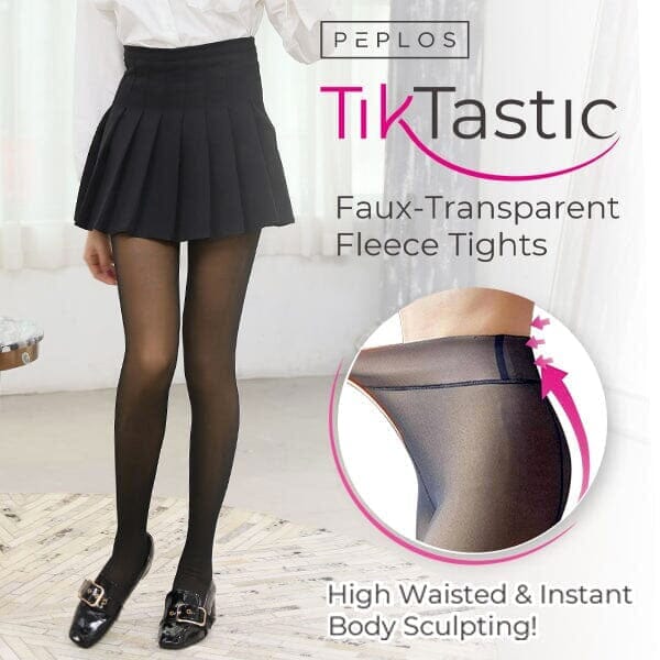 Peplos Tiktastic Faux-Transparent Fleece Tights (Multiple Colors) - Image 4