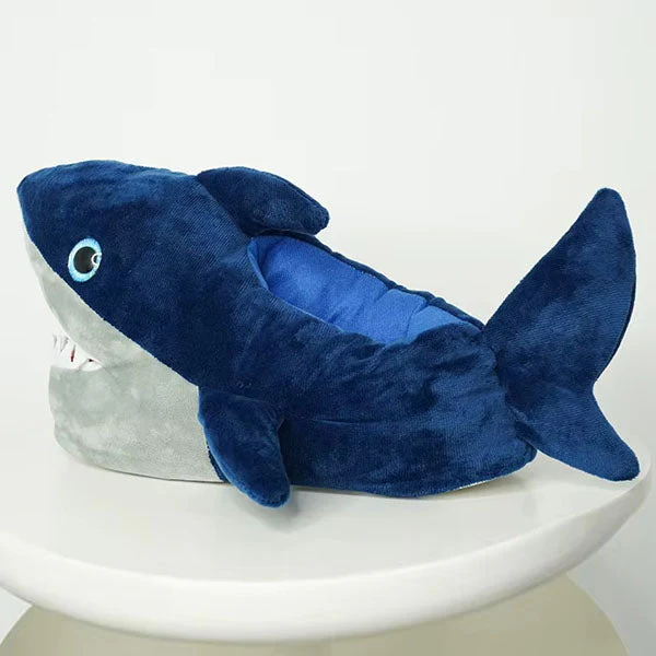 Plush Shark Slippers Unisex Rubber Sole Shoe (1 Pair) One-Size-Fits-Most - Image 2