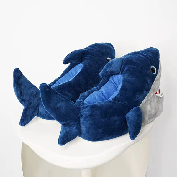 Plush Shark Slippers Unisex Rubber Sole Shoe (1 Pair) One-Size-Fits-Most - Image 4