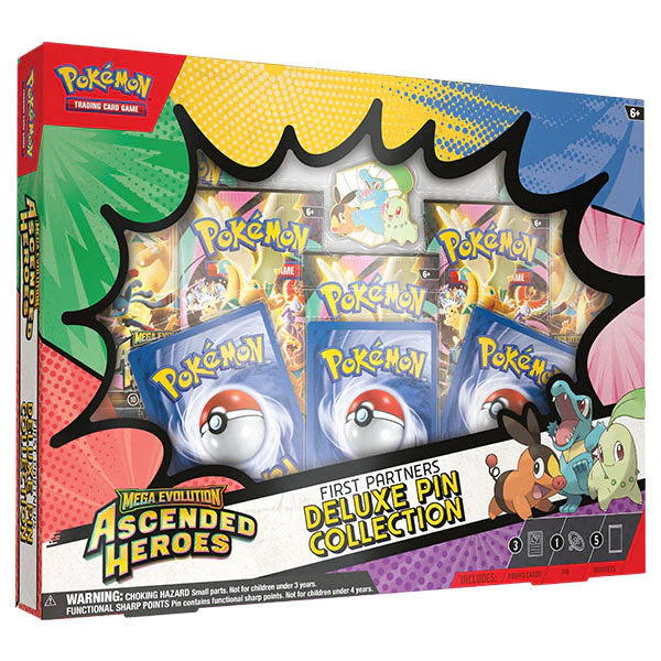 Pokémon TCG: Mega Evolution ME2.5 Ascended Heroes First Partners Deluxe Pin Collection (50 Cards + Enamel Pin) Ships Assorted