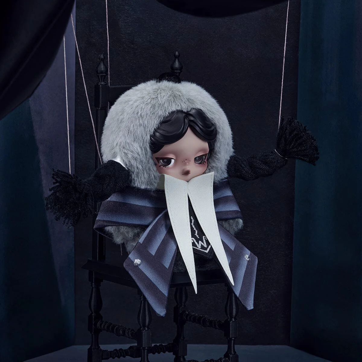 Pop Mart SKULLPANDA × Wednesday Plush: Nevermore Academy Uniform Version - Image 3