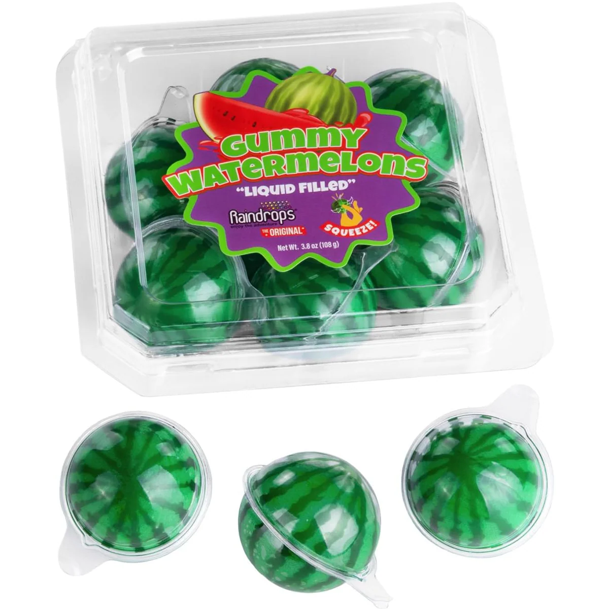 Raindrops Gummy: Liquid Filled Watermelons – 3.8oz - Image 2