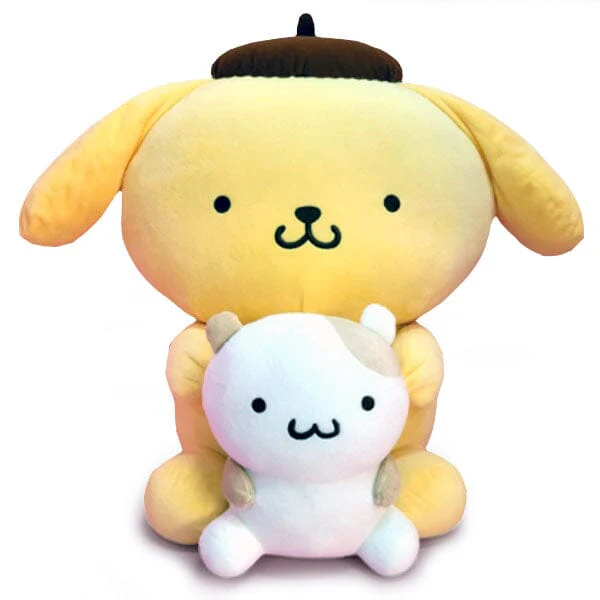 Sanrio Pompompurin With Teddy Bear Friend Large 20" Plush Toy