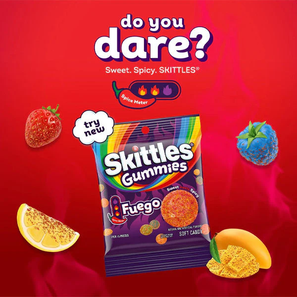 Skittles Fuego Spicy Fruity Gummy Candy (5.8oz) - Image 2