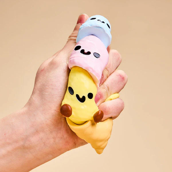 SqueezeSquad Taba Deluxe Premium Silicone Squishy® Fidget Toy - Triple Ice Cream Cone - Image 4