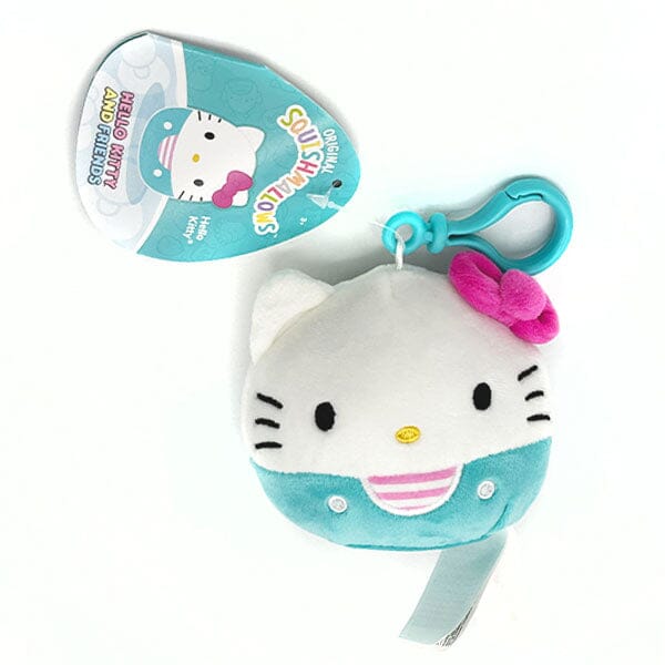 Squishmallows Plush Toy 3.5" Bag Clip Best Of Sanrio Squad - Hello Kitty In Teal