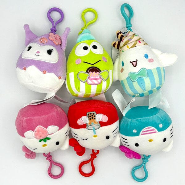 Squishmallows Plush Toy 3.5" Bag Clip Best Of Sanrio Squad - Hello Kitty In Teal - Image 3