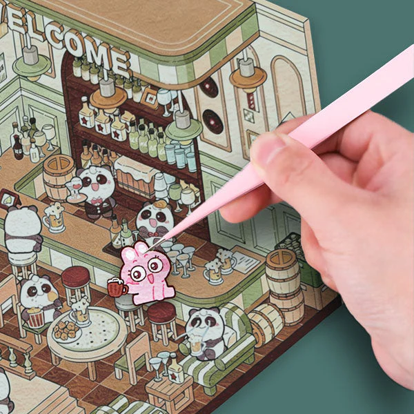 Studio Art Moodioma Kawaii Sticker Story Scene Kit (2 Sticker Sheets + Background Card) Multiple Styles