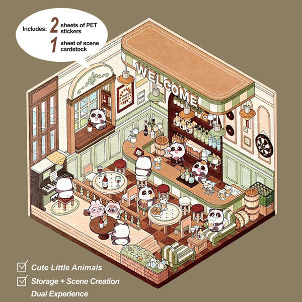 Studio Art Moodioma Kawaii Sticker Story Scene Kit (2 Sticker Sheets + Background Card) Multiple Styles - Image 2