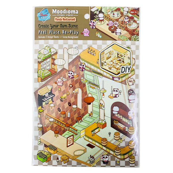 Studio Art Moodioma Kawaii Sticker Story Scene Kit (2 Sticker Sheets + Background Card) Multiple Styles - Image 3