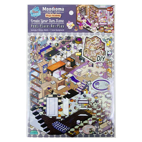 Studio Art Moodioma Kawaii Sticker Story Scene Kit (2 Sticker Sheets + Background Card) Multiple Styles - Image 5