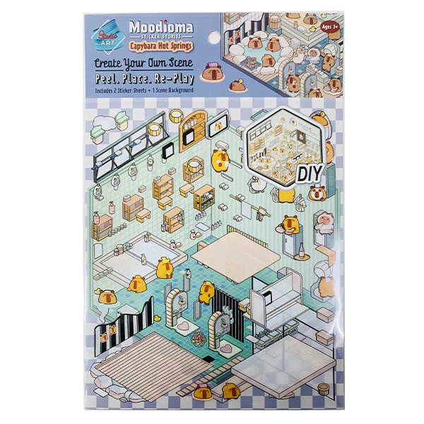 Studio Art Moodioma Kawaii Sticker Story Scene Kit (2 Sticker Sheets + Background Card) Multiple Styles - Image 9
