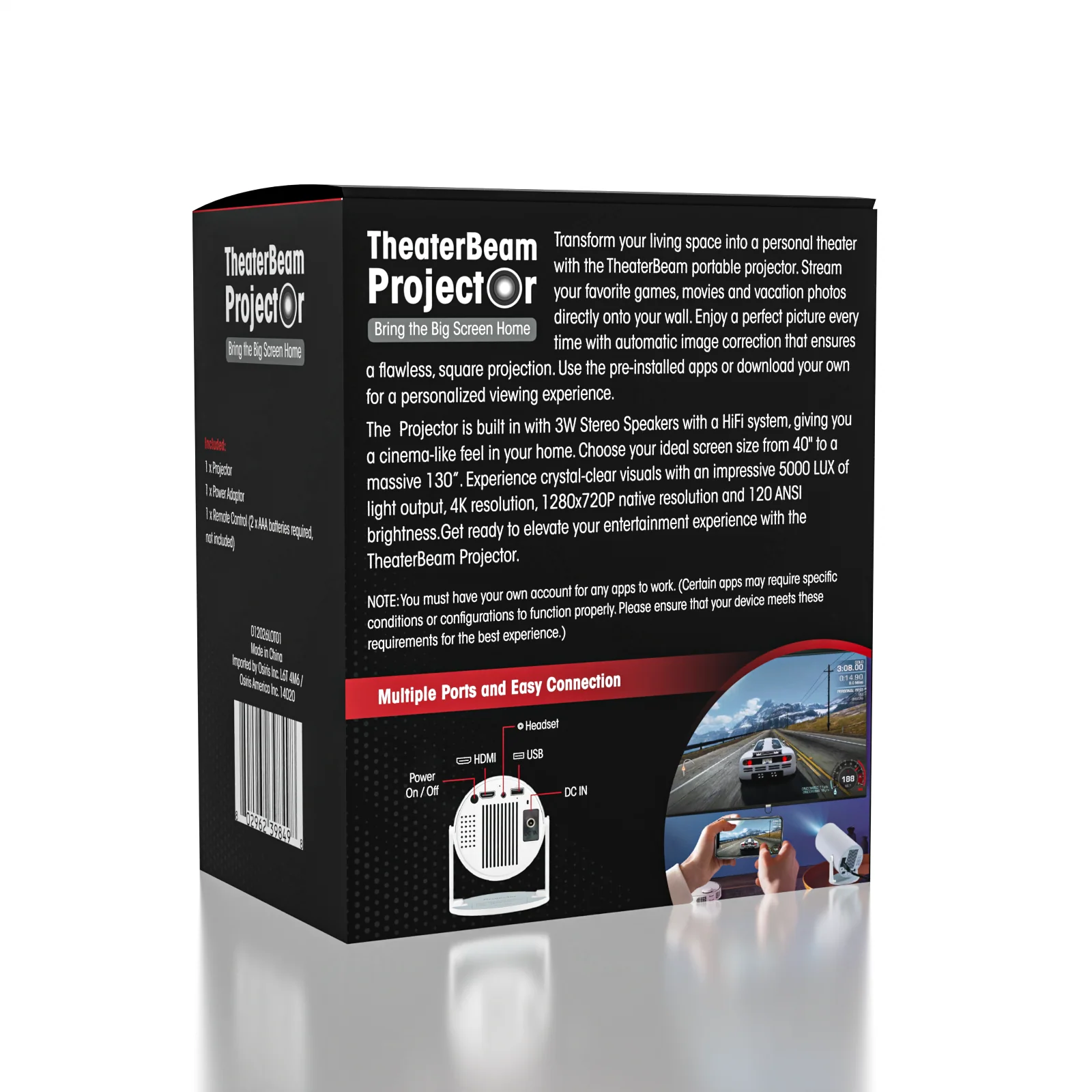 TheaterBeam Projector - Mini Round Projector For Ultimate Experience - Image 2